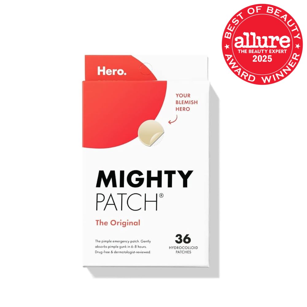 Mighty Patch Original Patch from Hero Cosmetics - #1 Best Selling Hydrocolloid Acne Pimple Patches for Face, Shrinking Zits & Whiteheads in 1 Use, Nighttime Spot Pimple Stickers for Face, 75 Count
