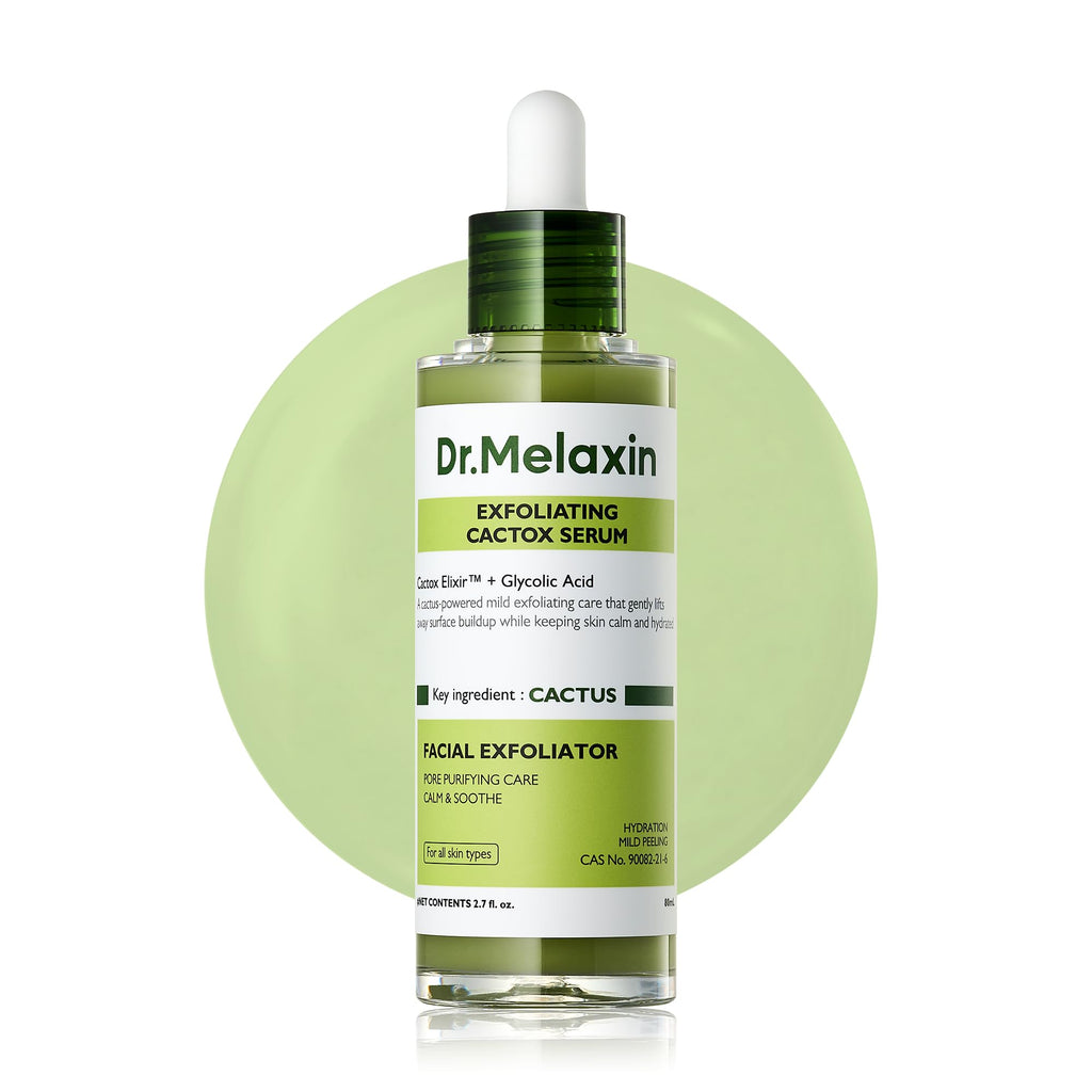 Dr.Melaxin Peel Shot Exfoliating Black Rice Ampoule 2.7 fl.oz - Rice Water AHA BHA Niacinamide Serum for Dead Skin Cells, Blackheads and Pores, Glass Skin Glow, Korean Skin Care Exfoliant