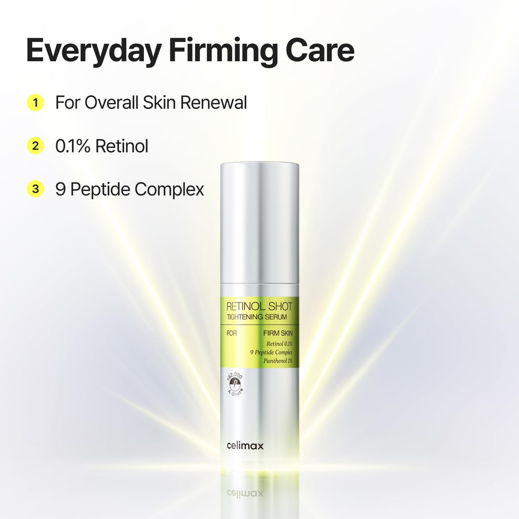 celimax The Vita A Retinal Shot Tightening Booster (0.51 fl.oz) | 0.1% Retinal, 3% Matryxyl, High-Strength Retinoid, Anti Aging, Pore Minimizer, Fine Lines, Skin Firming, Korean Skin Care