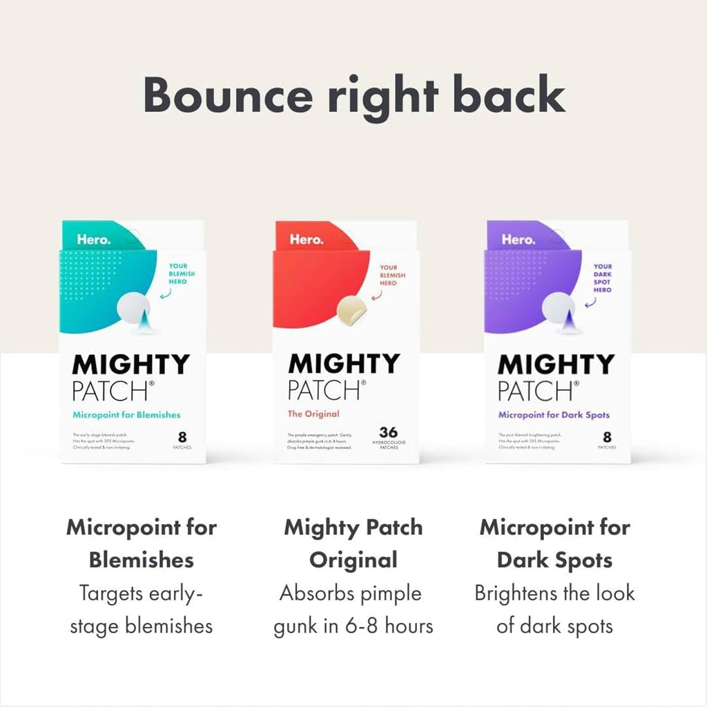 Mighty Patch Original Patch from Hero Cosmetics - #1 Best Selling Hydrocolloid Acne Pimple Patches for Face, Shrinking Zits & Whiteheads in 1 Use, Nighttime Spot Pimple Stickers for Face, 75 Count