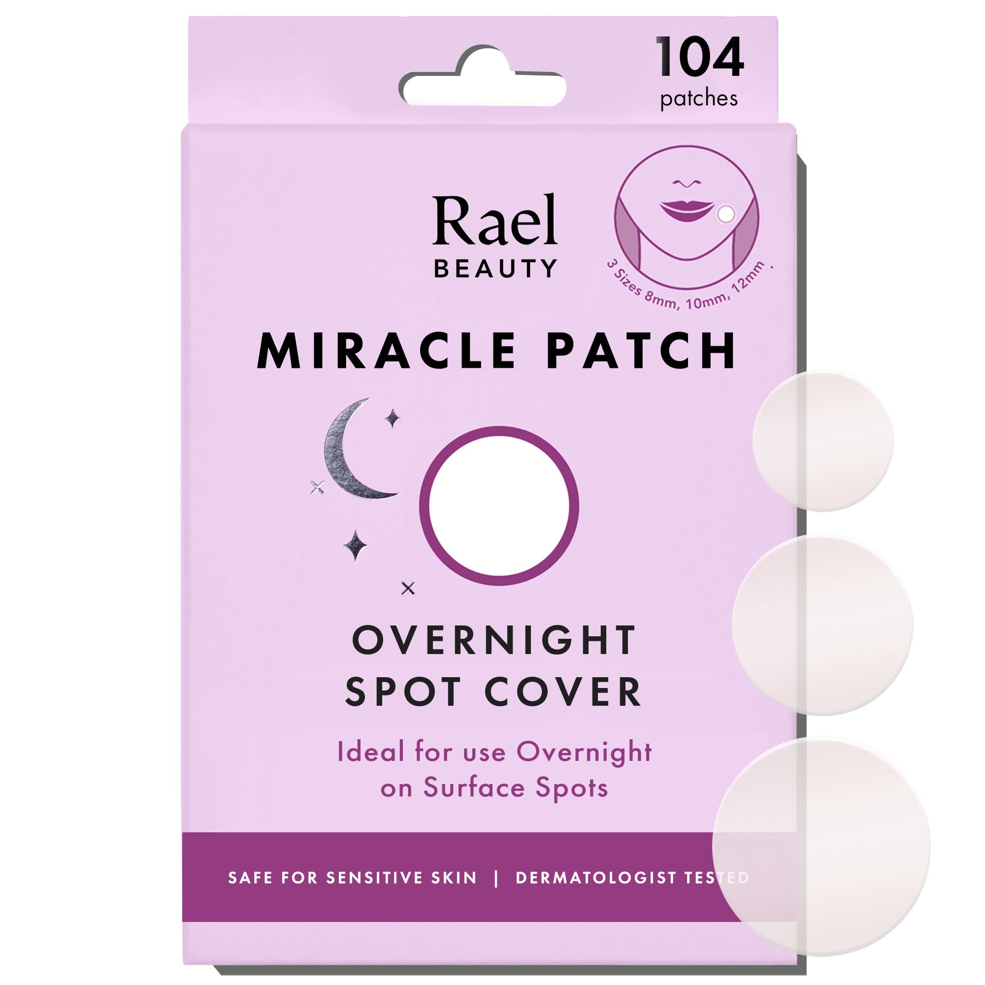 Rael Pimple Patches, Miracle Invisible Spot Cover - Hydrocolloid Acne Pimple Patch, Absorbs Zits & Blemish, Korean Skin Care, 2 Sizes (96 Count)
