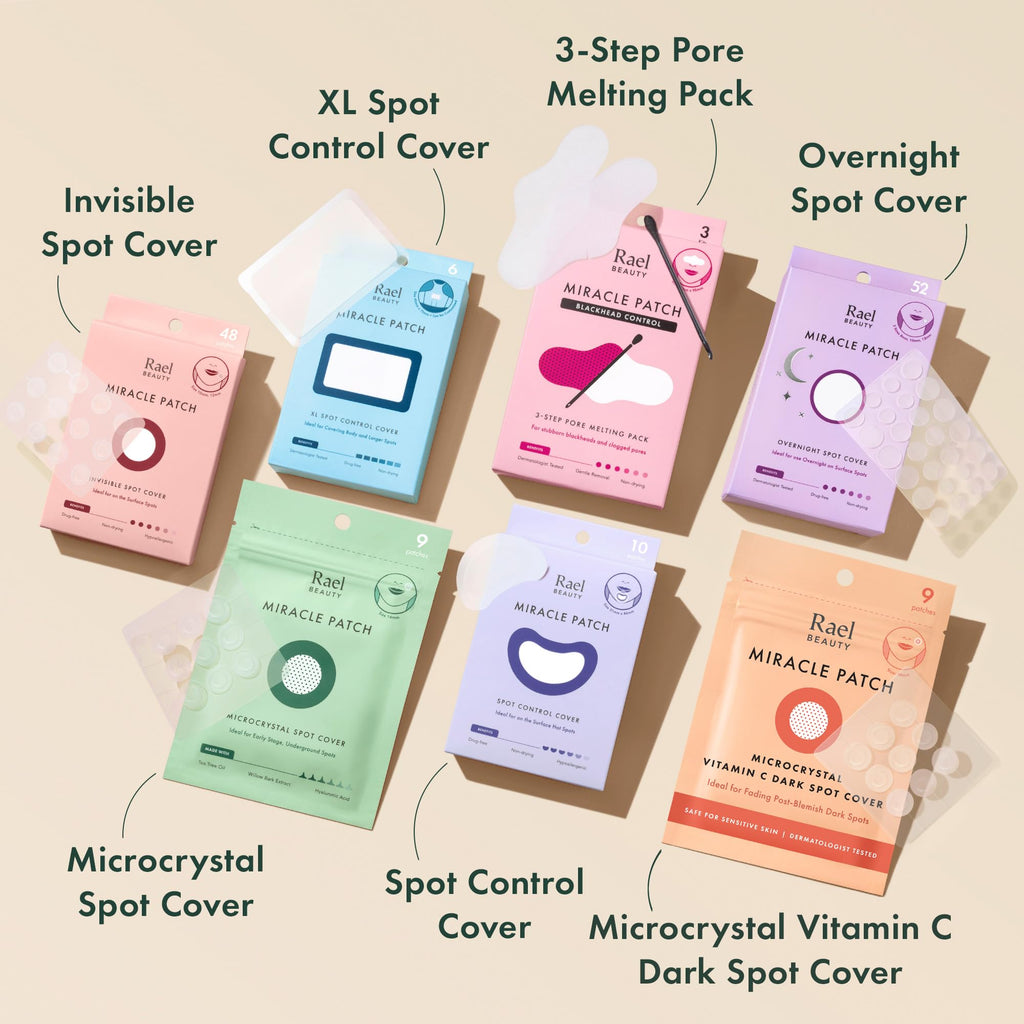 Rael Pimple Patches, Miracle Invisible Spot Cover - Hydrocolloid Acne Pimple Patch, Absorbs Zits & Blemish, Korean Skin Care, 2 Sizes (96 Count)