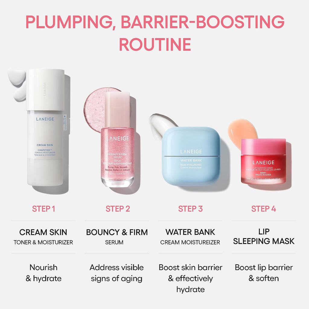 LANEIGE Bouncy & Firm Serum: Korean Slow Anti-Aging Collagen Complex Face Serum with Peptides for Hydrating, Plumping & Firming | Korean Skin Care