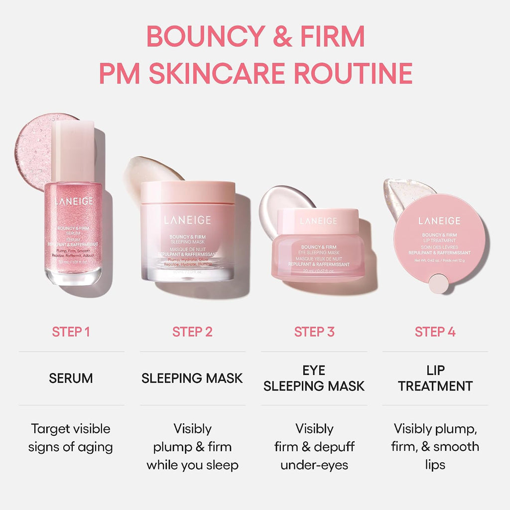 LANEIGE Bouncy & Firm Serum: Korean Slow Anti-Aging Collagen Complex Face Serum with Peptides for Hydrating, Plumping & Firming | Korean Skin Care