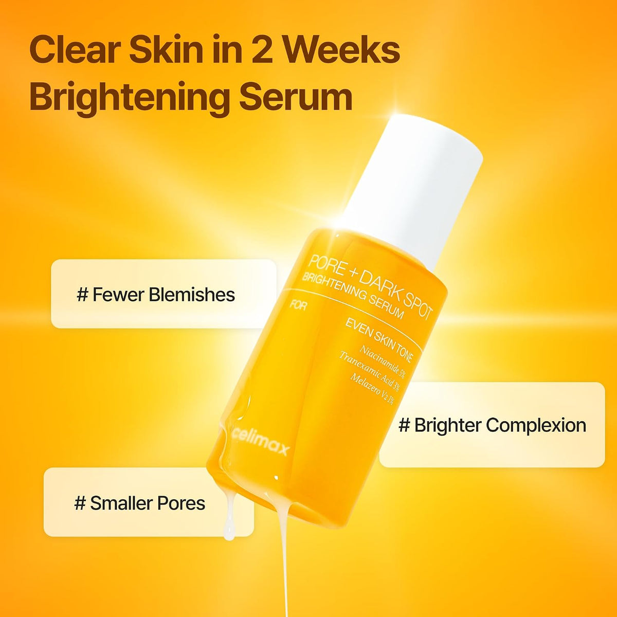 celimax Pore+Dark Spot Serum, 1.01 fl.oz | Hydrating & Soothing Serum for Dark Spots & Fine Lines, Anti Aging, Facial Astringent, Noni Extract, Vitamin C Serum for Face