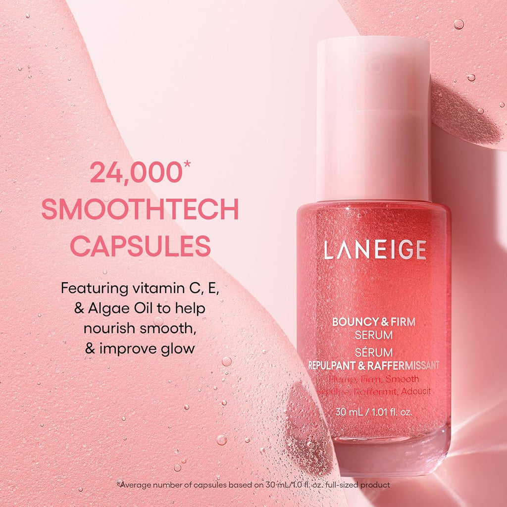 LANEIGE Bouncy & Firm Serum: Korean Slow Anti-Aging Collagen Complex Face Serum with Peptides for Hydrating, Plumping & Firming | Korean Skin Care
