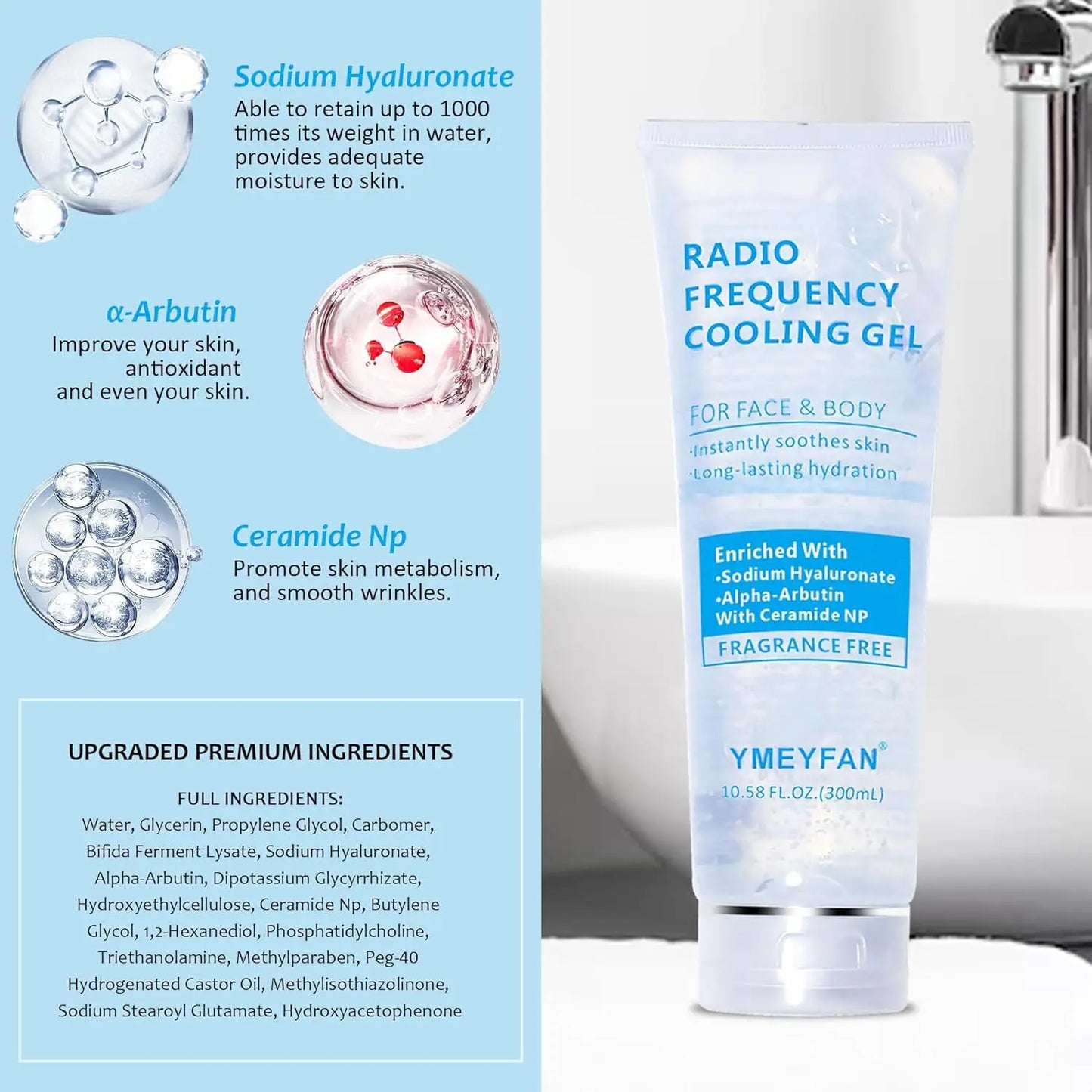 Wildbloom ™ - Conductive Gel for Microcurrent Facial Hydrating Gel Primer With Hyaluronic Acid Ceramide