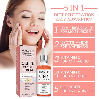 Wildbloom ™ - 5 In 1 Face Serum Moisturizing brightning Vitamin C Hyaluronic